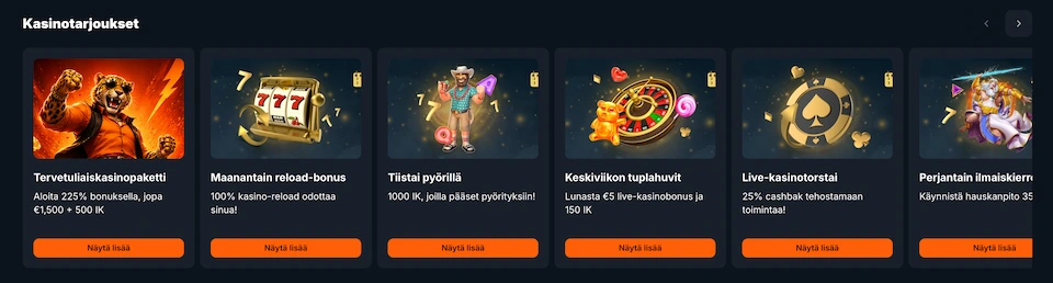 LuckLeopard Casinon tarjoukset
