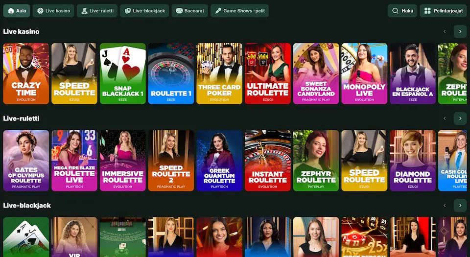 Spinstag Live Casinon pelit