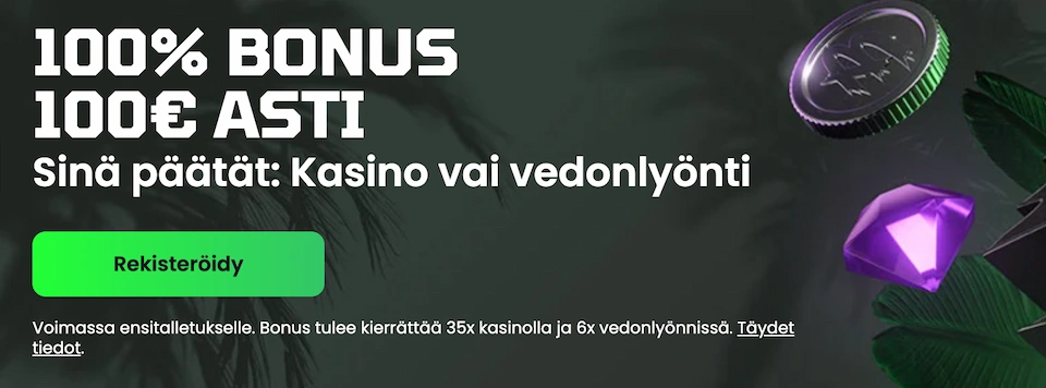 Beazt Casinon bonus uusille pelaajille toimii sekä kasinolla että vedonlyönnissä
