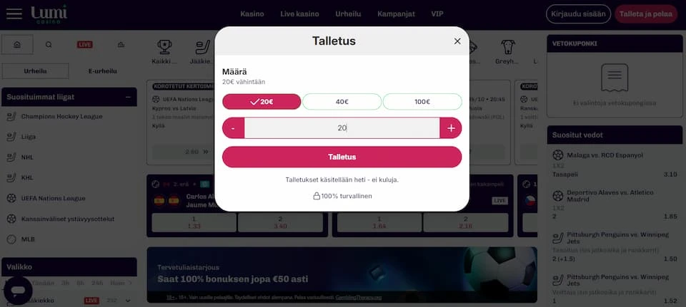 lumi casino talletusikkuna