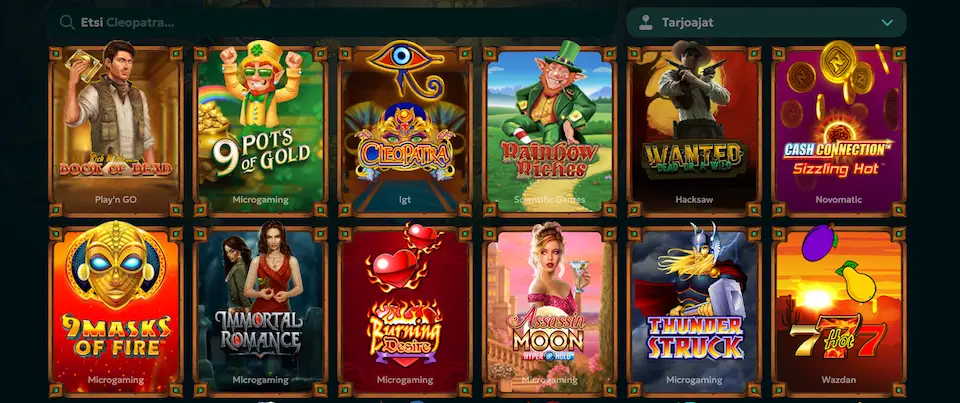 Rivo Casinon laaja valikoima slotteja