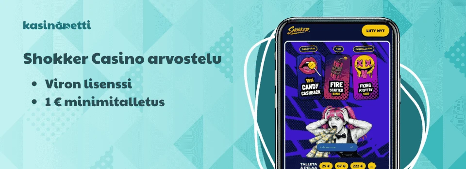 Shokker Casino tarjoaa 1 € minimitalletuksen ja verovapauden