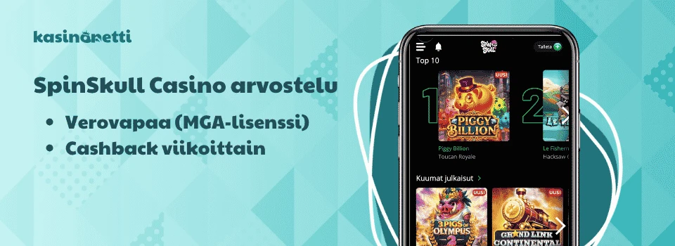 Spinskull Casino on MGA-lisensoitu ja verovapaa