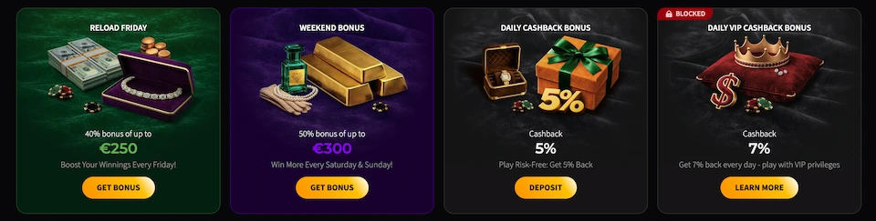 WildChance Casino tarjoaa cashbackia ja muita bonuksia