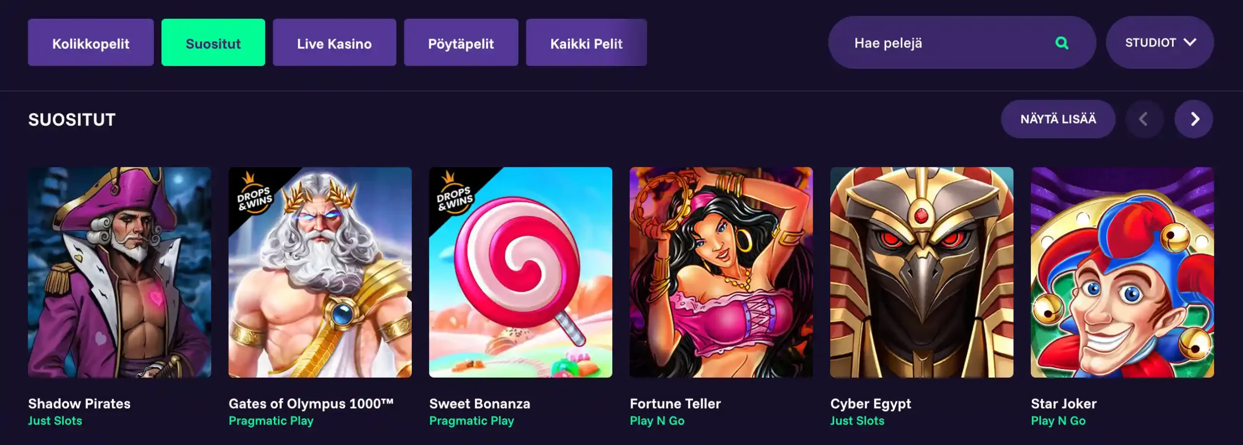 Pelifantin suosituimpia kasinopelejä