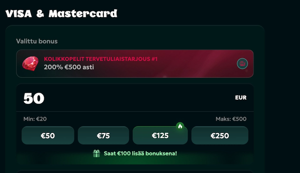 Rivo Casinolle tallettaminen Visalla