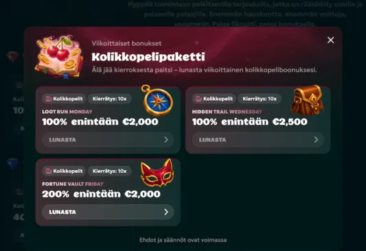 Rivo Casinon viikoittainen bonus