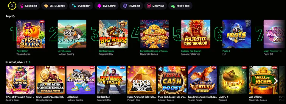 SpinSkull Casinon suosituimpia pelejä