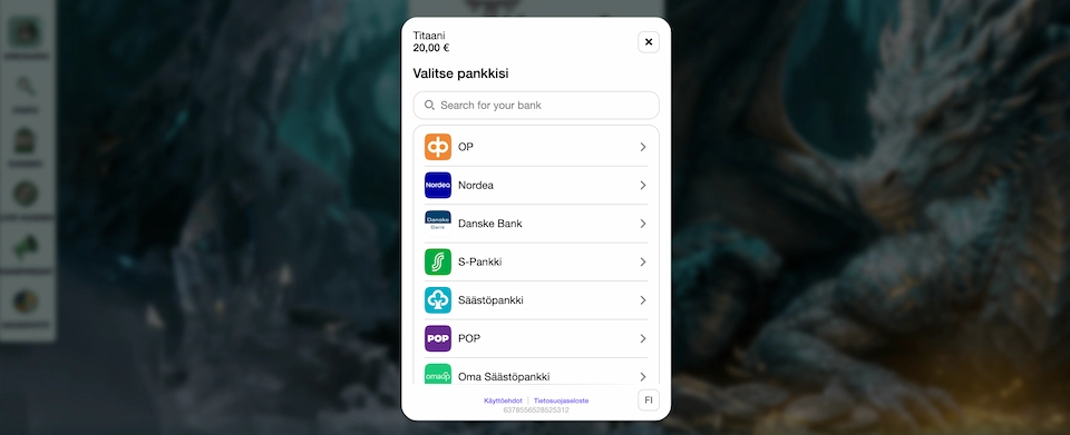 Titaani Casino 20e talletus verkkopankissa