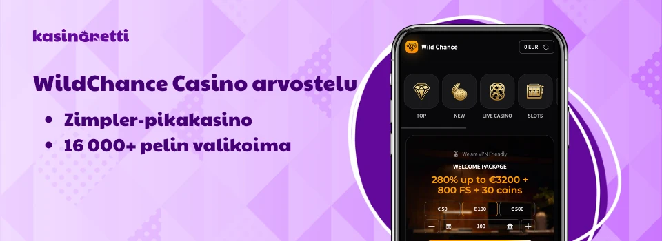 WildChance Casino on Zimpler Pay N Play -pelipaikka