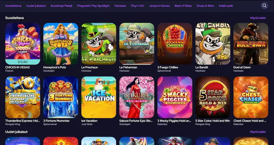 Chill Spins Casinon pelikirjasto