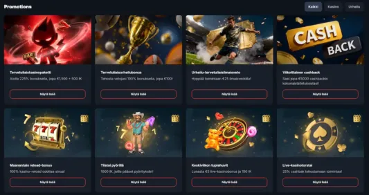 BetBay Casinolta löytyy rutkasti kampanjoita