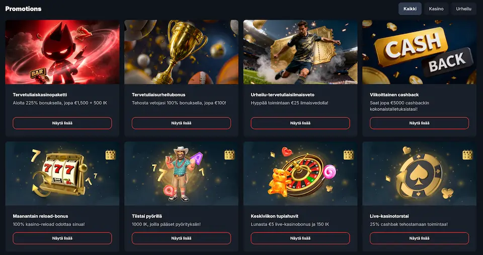 BetBay Casinolta löytyy rutkasti kampanjoita