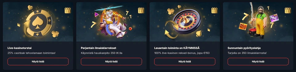 Betbay Casinon bonukset ja tarjoukset
