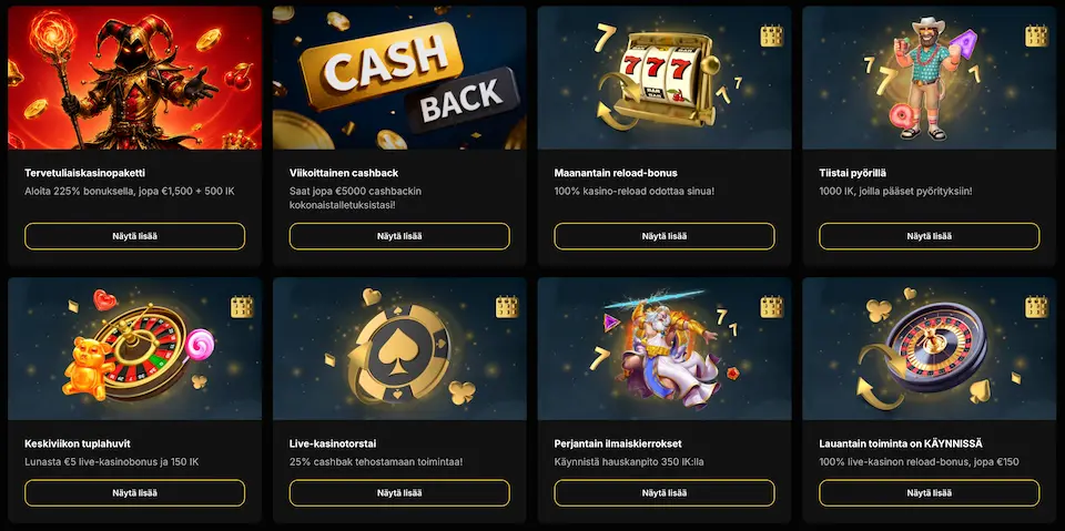 betbluff casino tarjoukset ja kampanjat