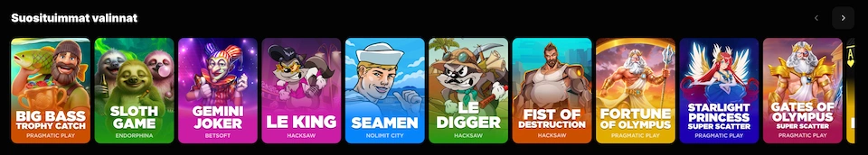 Betbluff Casinon suositut pelit