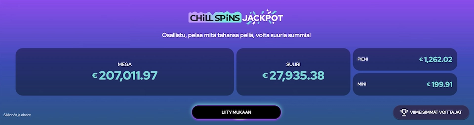 Chill Spins Casinon jättipotit