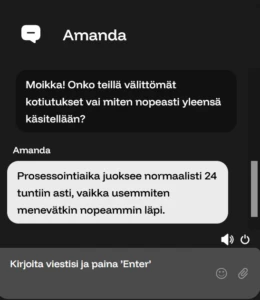InstaCasino asiakastuki livechatin kautta