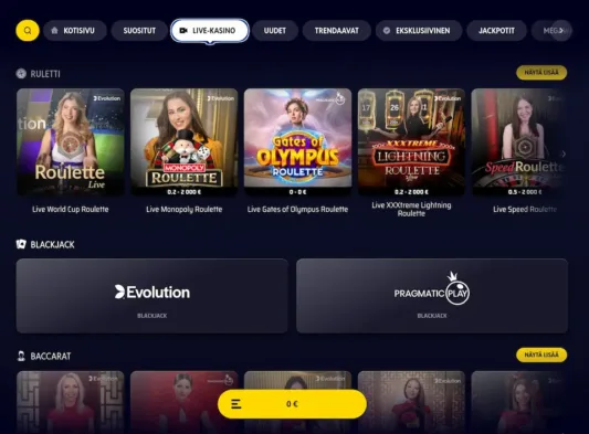 OneRush Casino livepelit