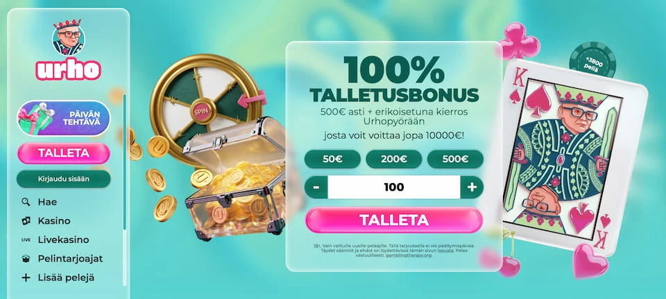 Urho Kasino on tämän hetken paras kasino ilman rekisteröitymistä