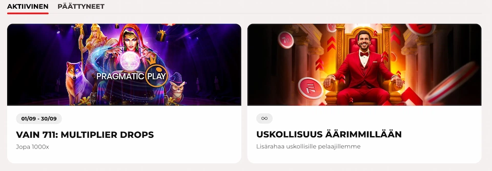 711 casinon bonuksia ja tarjouksia