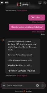 Lussurio Casino livechat