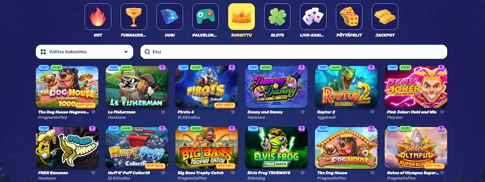 Gamblezen Casinon pelit ja pelihaku