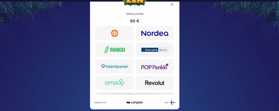 Gamblezen Casino talletusikkuna