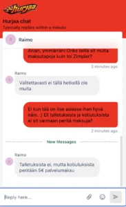 Hurjaa Casinon asiakastuki chatin kautta