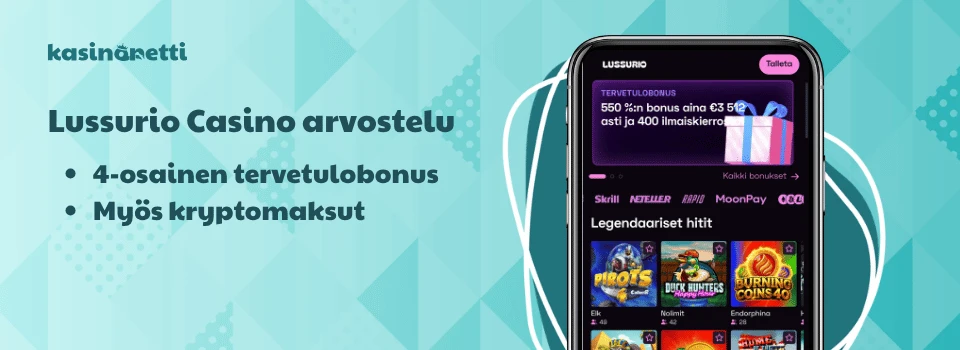 Lussurio Casino on kryptoystävällinen kasino muhkealla tervetulobonuksella