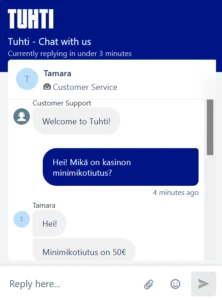 Tuhti Casinon live chat