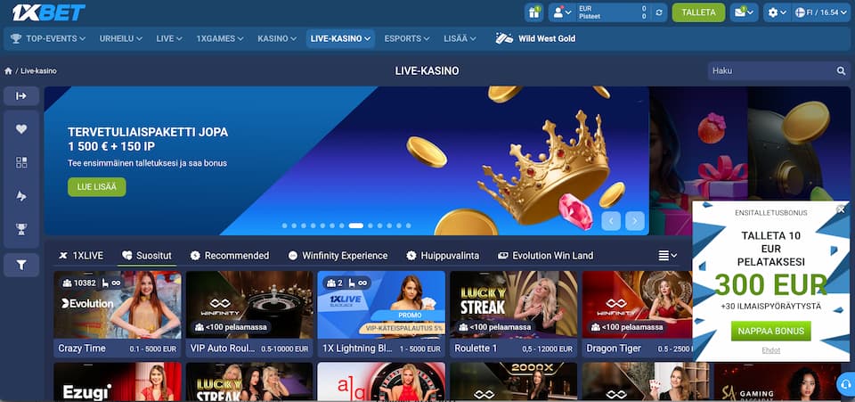1xBet live casino