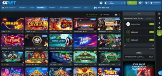 1xBet casinon suosittelemat pelit