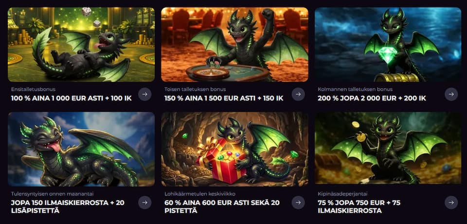 Drakaris Casinon bonuksia