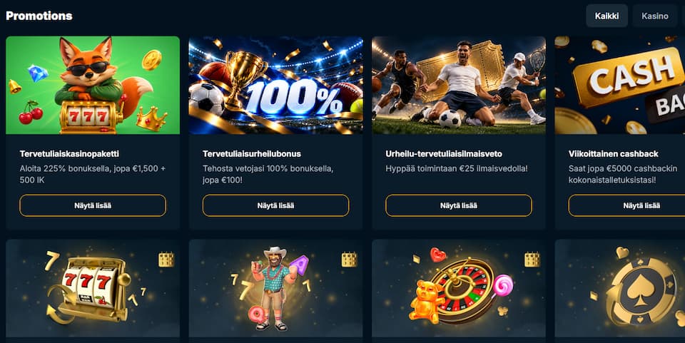 Foxy Flush Casinon bonuksia