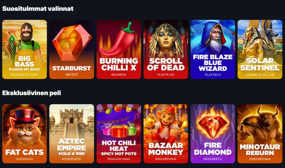 Pelejä RoyalRook Casinolla