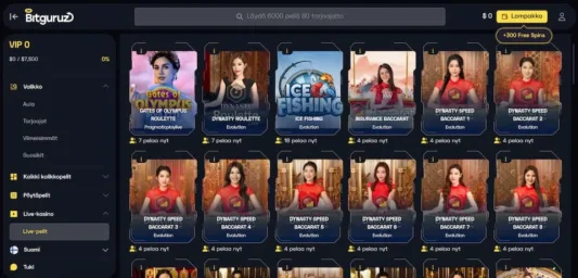 Bitguruz live casino