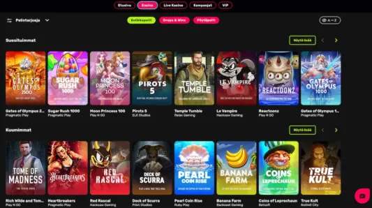 Kirpee Casino pelivalikoima