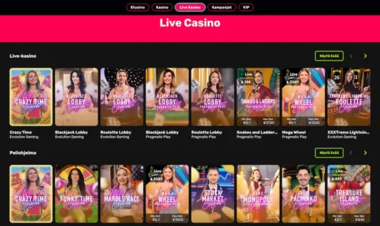 Kirpee Casino livepelit