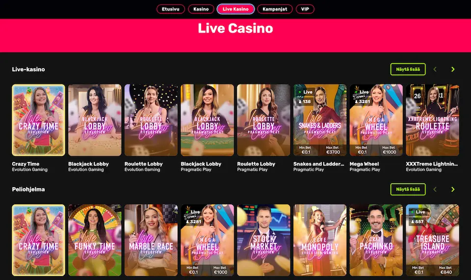 Kirpee Casino livepelit