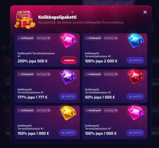 Trixino Casinon 6-osainen tervetuliaisbonus